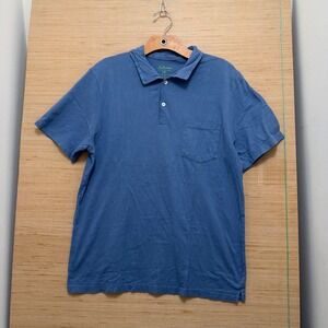 Bellerose Mens Blue 100% Cotton Short Sleeve Pocket Polo Shirt Size 18